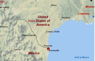 Map of Brownsville, TX
